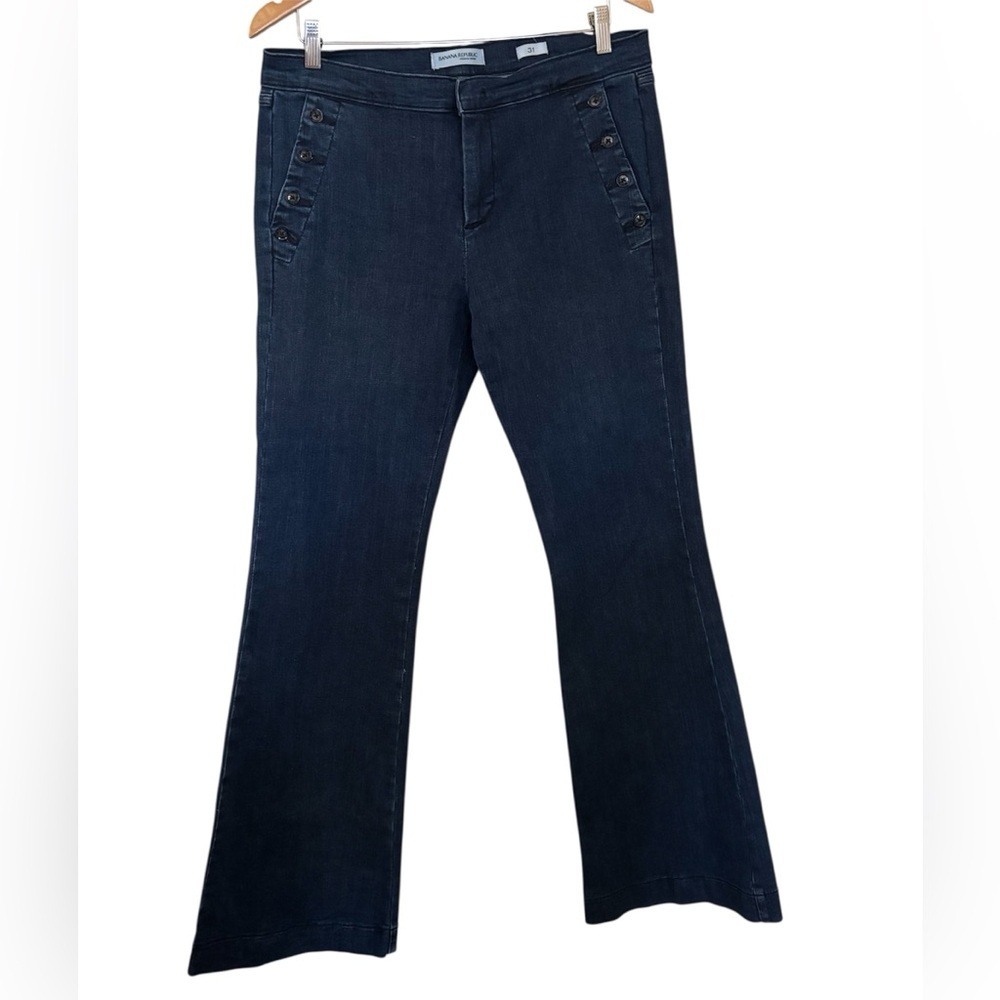 Banana Republic Womens Jeans Bootcut Flare Size 31 Mid Rise Dark Pants
